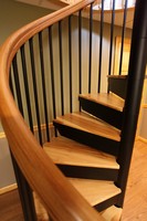 CBMMart kit d'escalier en colimaçon pour appartement de petite dimension escalier main courante en aluminium marches en bois