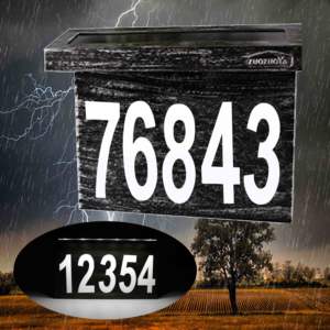 Números de Casa Solares, Letrero Luminoso con Dirección para Casa o Jardín, Ilumina los Números de Casa por la Noche, Placa de Metal Impermeable, Luces Exteriores - Product Image 4