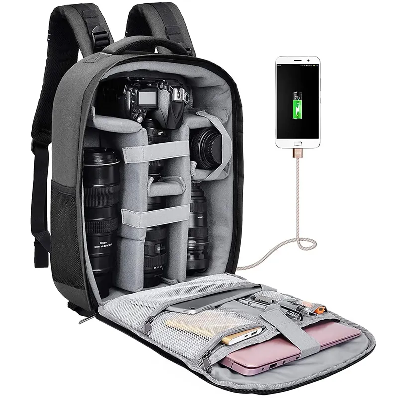 Multi Function Digital Gears Backpack Bag Large Capacity Camera Case Travel Camera Bag Backpack for Sony Canon Nikon Camera Lens