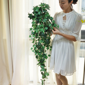 Fine guirlande suspendue <span class=keywords><strong>de</strong></span> 4 pieds, 18 branches, décor avec des feuilles <span class=keywords><strong>de</strong></span> <span class=keywords><strong>lierre</strong></span> artificielles - Product Image 2