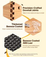 Caja de Colmena para Abejas de 10 Marcos, Resistente y Duradera, Diseño Espacioso Superior, Recubierta de Cera de Abejas, Aumenta el Rendimiento de Miel, Kit de Apicultura