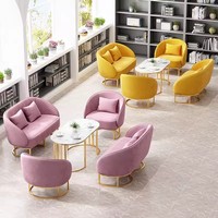 Réception légère petit invité repos canapé Table et chaise ensemble canapé de luxe Simple moderne bureau Table basse combinaison affaires