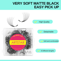 Cils en éventail préfabriqués faits main 3D 4D 5D 6D 8D, volume doux et naturel, base fine et pointue, PBT, boîte de 500 éventails