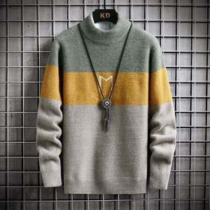 Maglione con collo alto da <span class=keywords><strong>uomo</strong></span> alla moda 2025 alla moda maglione con collo alto stile Casual e tinta unita stile dimagrante <span class=keywords><strong>uomo</strong></span> - Product Image 5