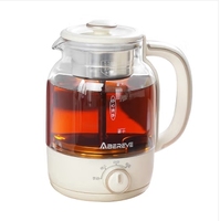 Bouilloire électrique domestique de 1,5 L, chauffe-thé en verre, bouton de contrôle de la température, puissance de 800 W, modes manuel/automatique, chauffe-thé