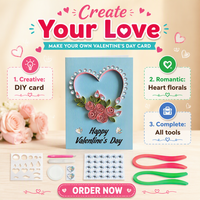 Kit de bricolage pour enfants : Créez votre propre carte de vœux de la Saint-Valentin en quilling de carton – Thème animaux et nature – Éducatif – À partir de 8 ans