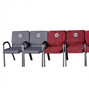 Échantillon Gratuit Chaises de Chaire Modernes en Tissu et Métal Empilables, Mobilier de Théâtre Cuivre pour Hôtels, Couleurs OEM - Product Image 1