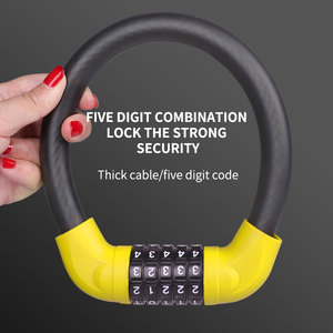 Portable Mountain Bike <strong>Lock</strong> Anti-Theft Password Ring <strong>Lock</strong> Fixed 5 Digit <strong>Code</strong> Combination Bicycle <strong>Security</strong> <strong>Lock</strong> - Product Image 2