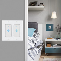 SIXWGH pour interrupteur mural intelligent WiFi à double panneau tactile étanche IP34 pour PC homologué, contrôle à distance/horaire/par la voix pour double éclairage