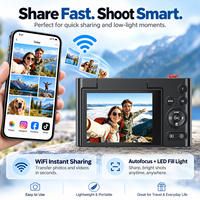 Appareils photo numériques pour vlogging 8K 96MP avec écran rabattable, AF, WIFI, HDR, zoom 16X, stabilisation électronique de l'image pour la photographie