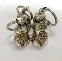 Cloche de moto en métal gravée Ailes d'ange, style Hip Hop, impression sérigraphique, cadeau du Nouvel An pour motard