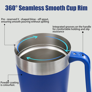 Bouteille d'eau isotherme en acier inoxydable de 70 oz avec poignée et couvercle, personnalisable avec logo, vente en gros - Product Image 3