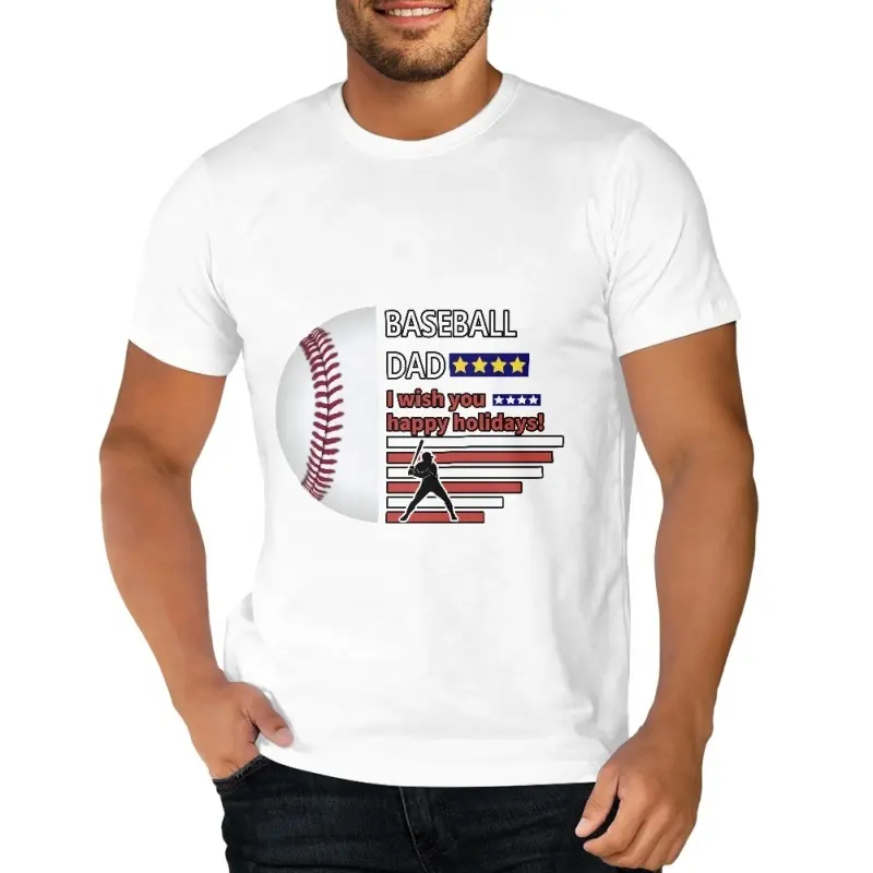 사용자 정의 아버지의 날 티셔츠 휴일 선물 야구 디자인 메이저 리그 요소 하이 퀄리티 면 남자의 사용자 정의 티셔츠