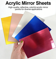 Feuille de miroir PMMA or et argent, autocollante, en plastique, feuille de miroir acrylique