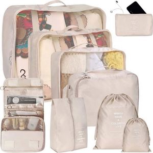 Ensemble de 7 cubes de rangement pliables multifonctionnels légers en polyester, personnalisables en usine, pour voyages - Product Image 1