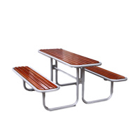 Ensemble de mobilier d'extérieur table de pique-nique de 6 pieds avec banc restaurant école extérieur parc table à manger simple