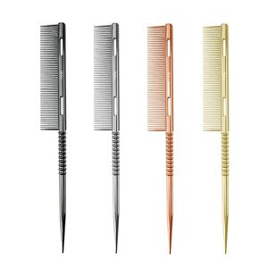 Peine Profesional de Alta Calidad con Punta Dorada de Metal, Acero Inoxidable Iónico, para Cortar el Cabello, con Logotipo Personalizado, <span class=keywords><strong>Resistente</strong></span> <span class=keywords><strong>al</strong></span> Calor, para Barbería - Product Image 6