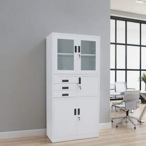 Portes en verre avec trois tiroirs sur le côté permettant de voir à l'intérieur du coffre-fort et du classeur - Product Image 4