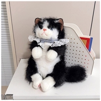 Nouvelle Peluche Chat Réaliste Qui Moaie, Sac de Transport pour Chat Ragdoll, Poupée en Peluche Réconfortante, Cadeau en Peluche, Accessoire de Sac en Forme d'Animal en Peluche
