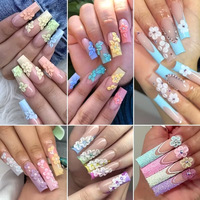 12 Warna Campuran Resin Kelopak Bunga Datar 3D Hiasan Kuku Warna Macaron DIY Manikur Dekorasi Seni Kuku Grosir