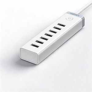 UGREEN ฮับ USB 3.0 7 พอร์ต รุ่น CM420 พร้อมอะแดปเตอร์แปลงไฟ DC 12V 2A ตัวแยกพอร์ต USB สำหรับแล็ปท็อปและเดสก์ท็อปพีซี - Product Image 1