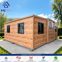 Maison préfabriquée extensible de 30 pieds ou 40 pieds avec plancher en panneaux MGO de 15 mm, conforme aux normes australiennes, 4 chambres, 2 salles de bain, maison moderne, bungalow