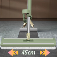 Serpillère plate auto-nettoyante en microfibre de 45 cm, la plus vendue, pour le nettoyage des panneaux en acier, sans lavage à la main