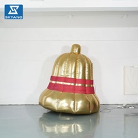 Modèle de cloche dorée gonflable géante pour la décoration d'événements de Noël, accessoires de scène, décoration publicitaire commerciale