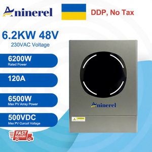 ANJ-6200T-48L-W-PRO Onduleur Solaire Hybride Haute Efficacité 6200W 48V Livraison Directe Ukraine 230VAC 120A 50/60Hz Charge Solaire - Product Image 1