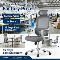 Chaise de bureau ergonomique en maille fabriquée à Foshan avec appui-tête réglable et réglage de hauteur de 10 cm