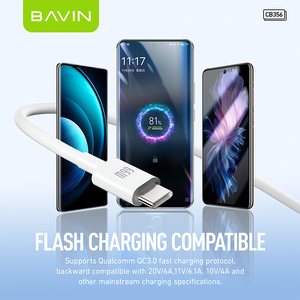 BAVIN venta al por mayor excelente CB356 66W tipo C USB C carga rápida cargador <span class=keywords><strong>de</strong></span> teléfono <span class=keywords><strong>celular</strong></span> datos <span class=keywords><strong>cable</strong></span> USB - Product Image 5