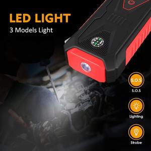 Alimentation de secours pour moto, démarreur de saut, batterie externe 10000mAh, courant de pointe 5000A avec lumière LED, valise - Product Image 4