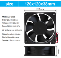 Ventilateur micro-axial silencieux DC 12V 24V 48V BLDC 4020 6025 8025 9225 12038 pour refroidissement, prise en charge OEM & ODM, NOIR - Vente Flash