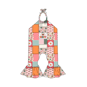 Mono de Navidad para Bebés Niñas, Estampado, Sin Mangas, Pantalones Largos, Estilo Casual con Lazos, Venta al Por Mayor - Product Image 1