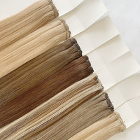 Extensions de cheveux 100% naturels russes vierges Remy, sans nœuds, double épaisseur, trame de cheveux humains, fixation par fusion, couleur personnalisée