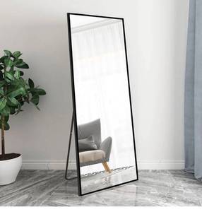 Miroir sur pied contemporain personnalisé 2025 avec cadre argenté, angle droit, à suspendre au mur, meuble pour salon, usage quotidien - Product Image 5