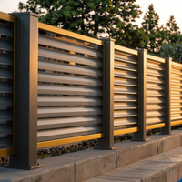 Clôture extérieure en alliage d'aluminium noir personnalisable avec éclairage LED, durable et écologique, panneaux pour jardin et maison