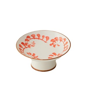 Bol à fruits en céramique sur piédestal avec décor peint à la main pour les collations et les desserts Blanc Rouge Bleu Vert Jaune - Product Image 5