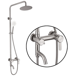Ensemble de douche mural en acier inoxydable 304, avec pommeau de pluie et douchette à main, pour nouvelle résidence - Product Image 5