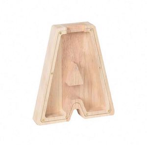 Handcrafted Wooden Letter Piggy Bank Customizable Kids Savings Bank for Birthdays Gift - Product Image 3