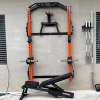 PINJIAN Rack de Squat Mural Pliable avec Barre Multi-Prises, Gym Compact Tout-en-un pour Usage Domestique