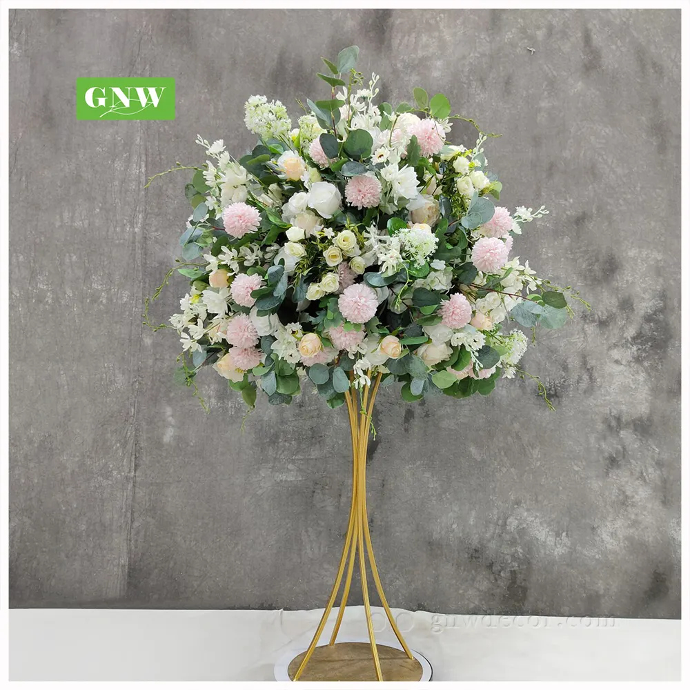 GNW розовый Шелковый цветочный букет центральные части свадебные цветочные шары для столов