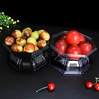 Groothandel Transparante Achthoekige Pet Plastic Voedselbak Container Vers Fruit Groente Blister Verpakking Lade