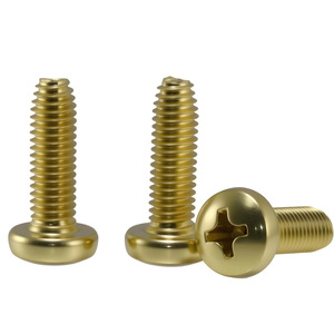 Pan Head <b>Copper</b> Plated <b>Screws</b> M5 16mm Metric Standard Thread National Standard - Product Image 1