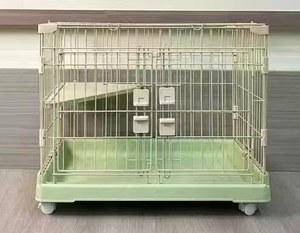 Cage en fer classique personnalisée pour petits animaux de compagnie produits en métal plateau en plastique à bouton solide pour chat chien ours en peluche poméranien - Product Image 4