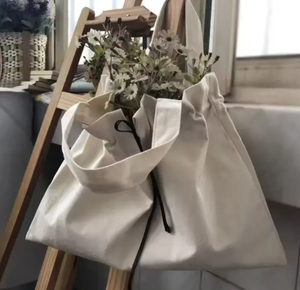 Sac fourre-tout en toile de coton naturel réutilisable avec cordon de serrage, impression de logo personnalisée, écologique, pour supermarché, shopping, cadeau, lettres - Product Image 2