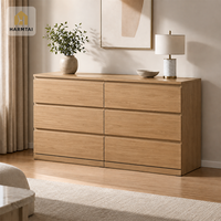 Commode à 6 tiroirs HarmTai, armoire de rangement blanche, style scandinave, poignée J-Pull, écologique, multifonctionnelle pour la chambre à coucher