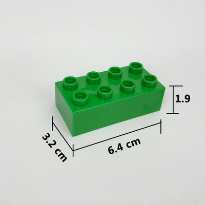 24 bloques de construcción-ladrillo verde
