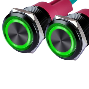 블랙 스테인리스 스틸 알루미늄 IP65 10A 1NO1NC 푸시 버튼 스위치 와이어 하네스 커넥터 소켓 플러그 피그테일 케이블 어셈블리 - Product Image 1