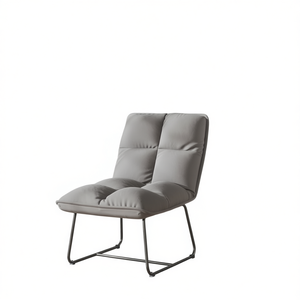 Light Gray Velvet Leisure Chair Metal <b>Frame</b> Living Room Decor Contemporary Style Modern Design - Product Image 1